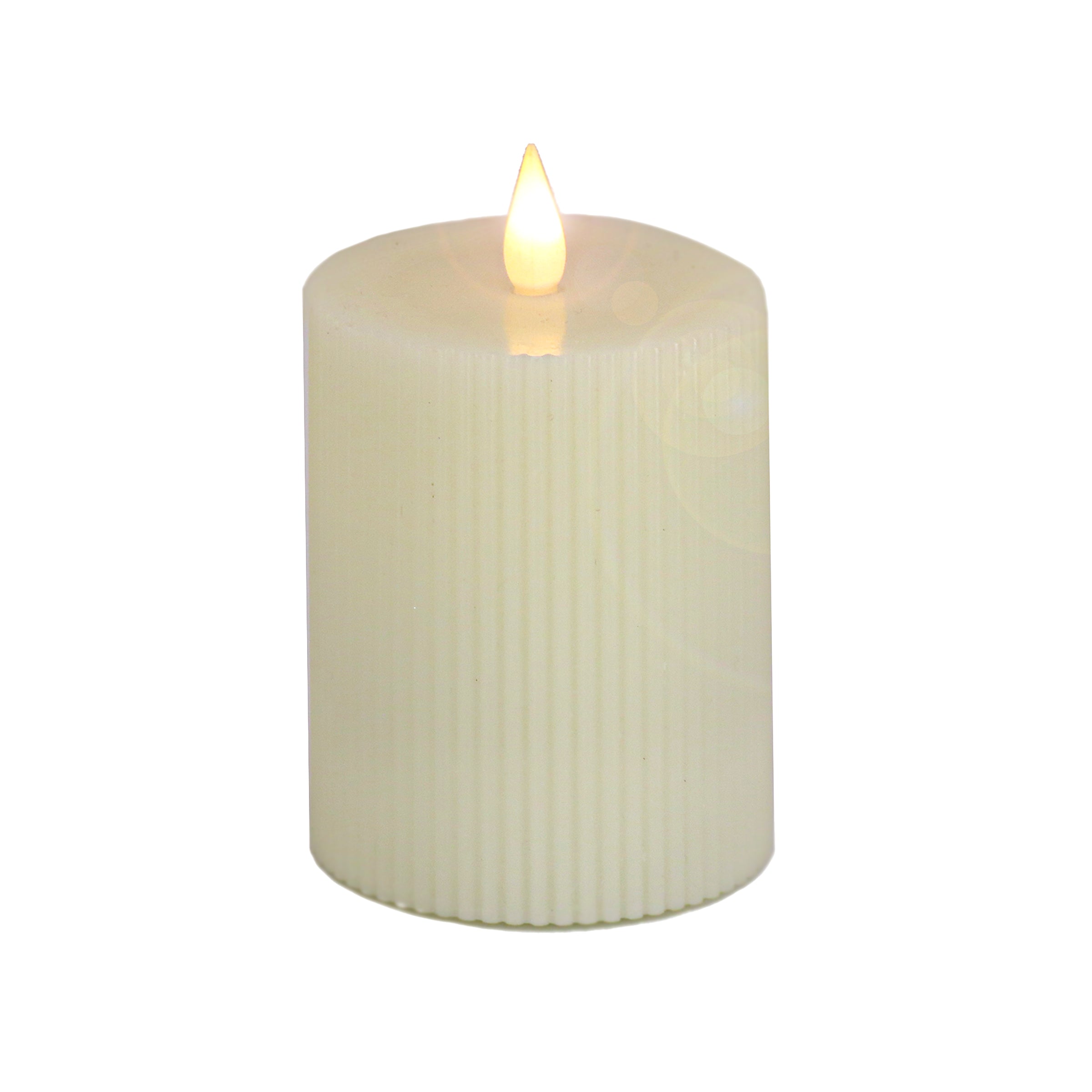 HGTV Home Collection 4x6 Inch Flameless Georgetown Pillar Candle in Ivory - Battery Operated LED Candles for Home Decor, Weddings & Romantic Ambiance