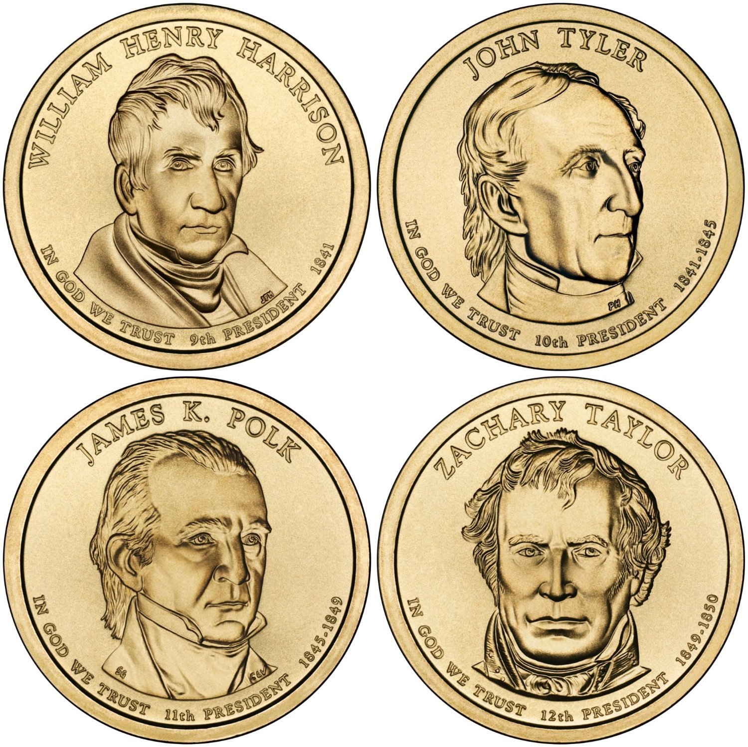2009 P Complete Set of 4 Uncirculated US Presidential Dollar Coins - Perfect for Collectors, History Buffs & Coin Enthusiasts | Great Gift for Birthdays, Holidays & Special Occasions