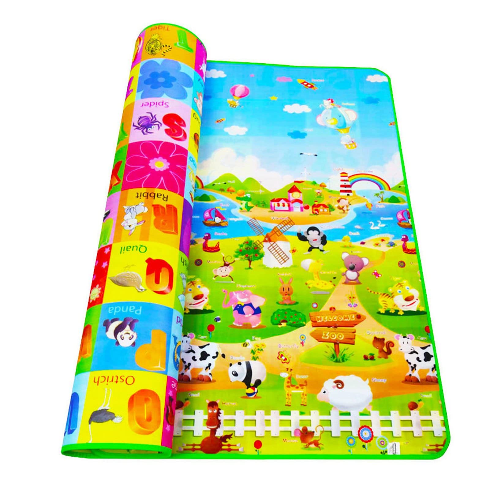 Foldable Baby Play Mat - 6.6ft x 5.9ft Non-Slip Crawling Mat for Infants & Toddlers - Soft Playpen Floor Mat for Nursery, Playroom & Travel - Little Bot Design