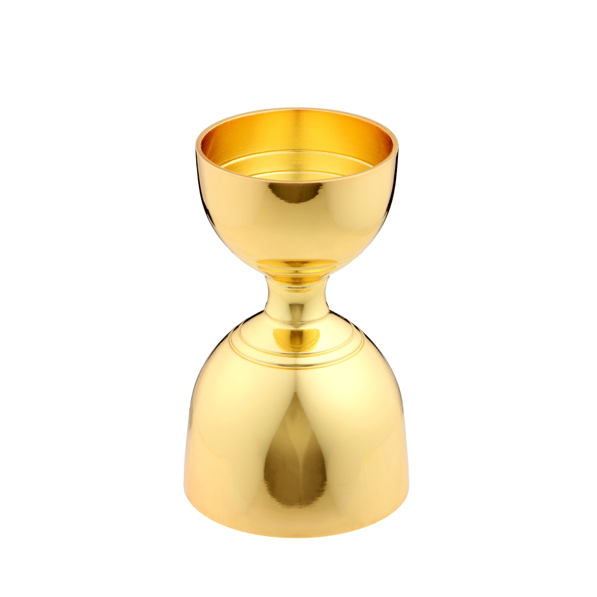 Premium Leopold Gold Plated Banded Jigger - 30ml & 60ml Dual Measuring Cup for Cocktails, Bartending, and Home Bar Mixology