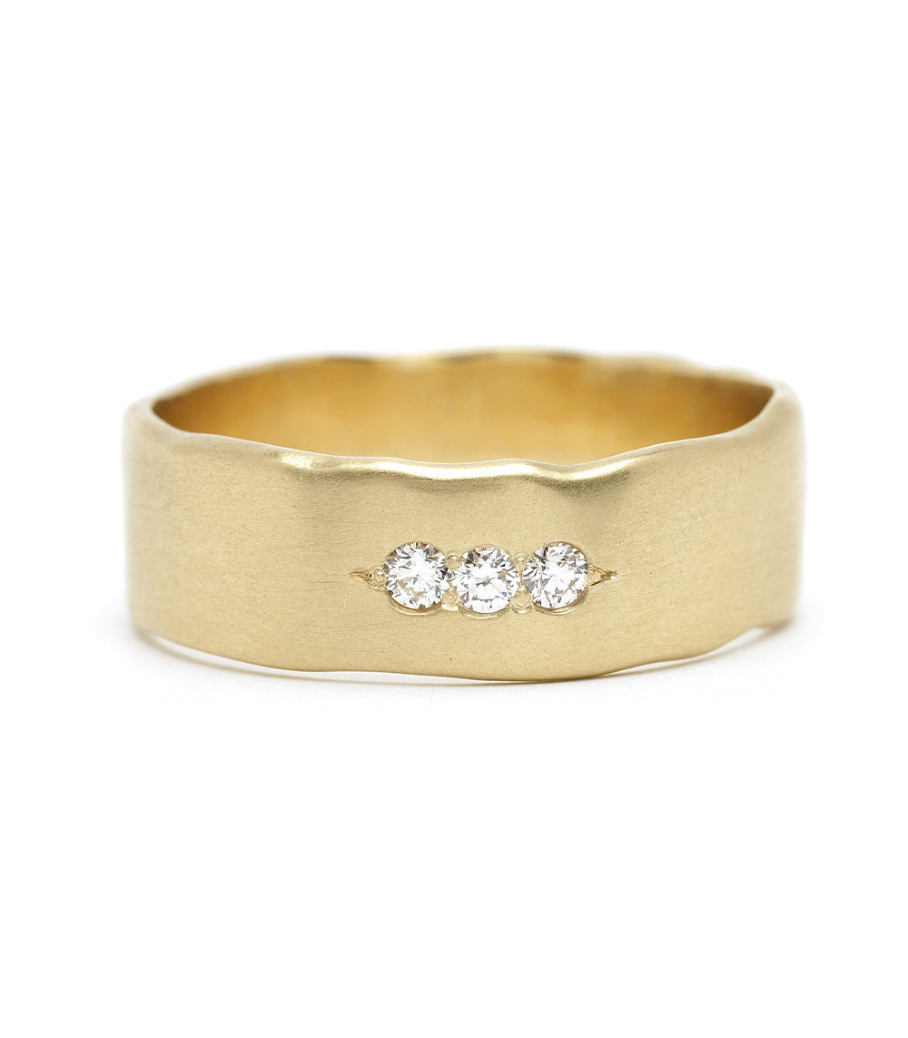 Organic Gender Neutral Diamond Wedding Band - Eco-Friendly & Ethical Wedding Ring for Men & Women - Perfect for Engagement, Anniversary & Commitment Ceremonies