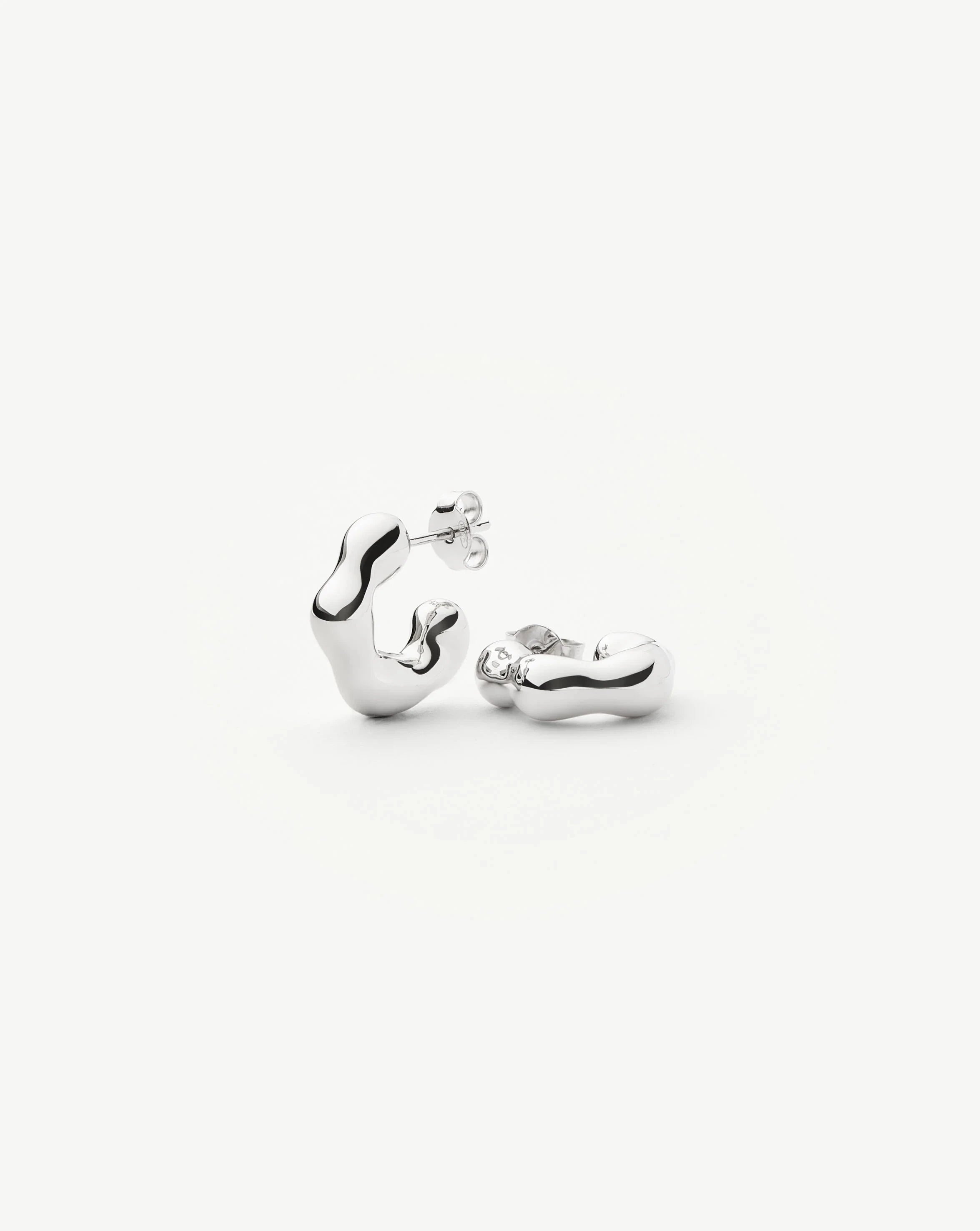 Eny Puffy Small Hoop Earrings for Women | 925 Sterling Silver Dainty Huggie Hoops | Perfect for Everyday Wear, Date Night & Gifts