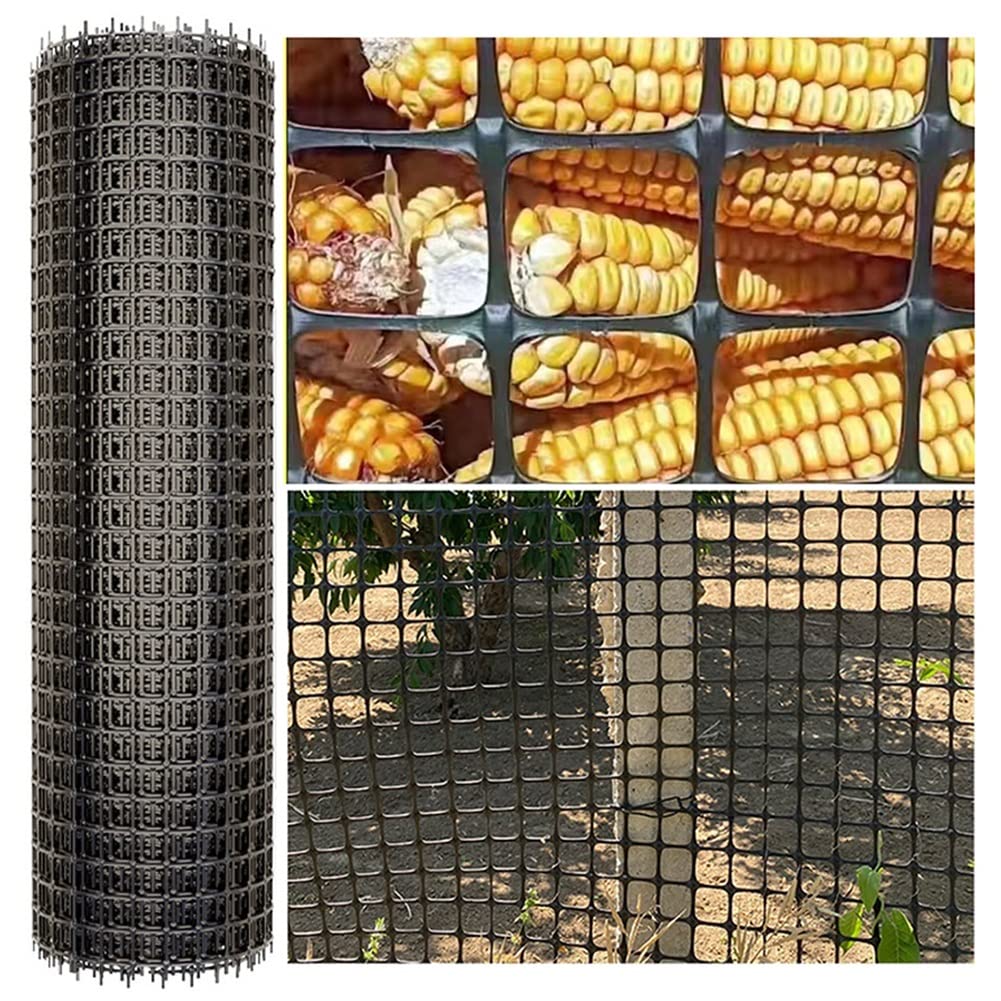 Heavy Duty Plastic Mesh Fence - 1.5x8m Black Poultry Netting for Chicken Coop, Deer Barrier & Garden Protection | Reusable Snow Fence for Patio, Yard & Farm Use