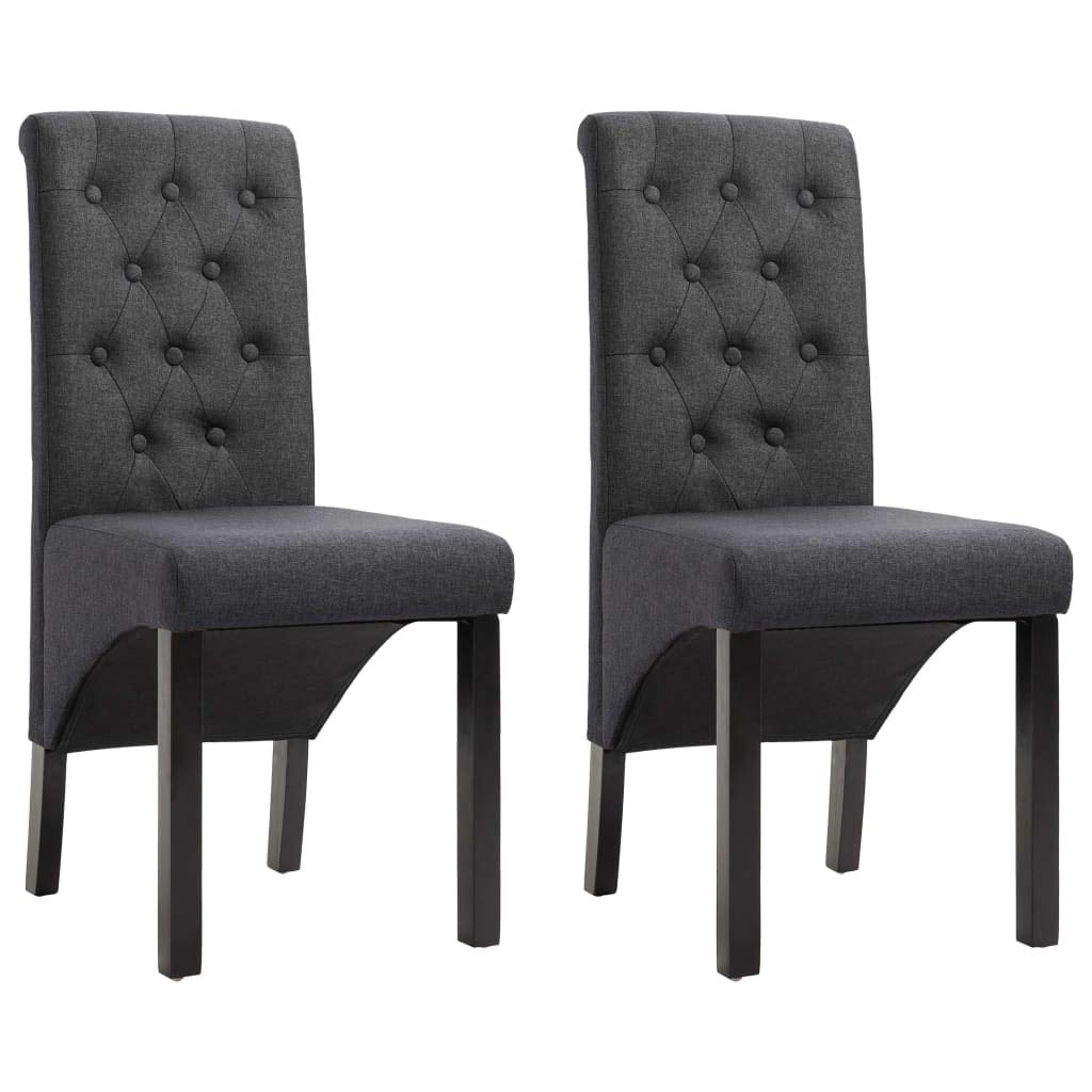 Dining Chairs Set of 2: Fabric Upholstered Kitchen Side Padded Chairs with Solid Wood Legs for Kitchen, Living Room, Hotel, Wedding, Lounge, Reception, and Outdoor Dining