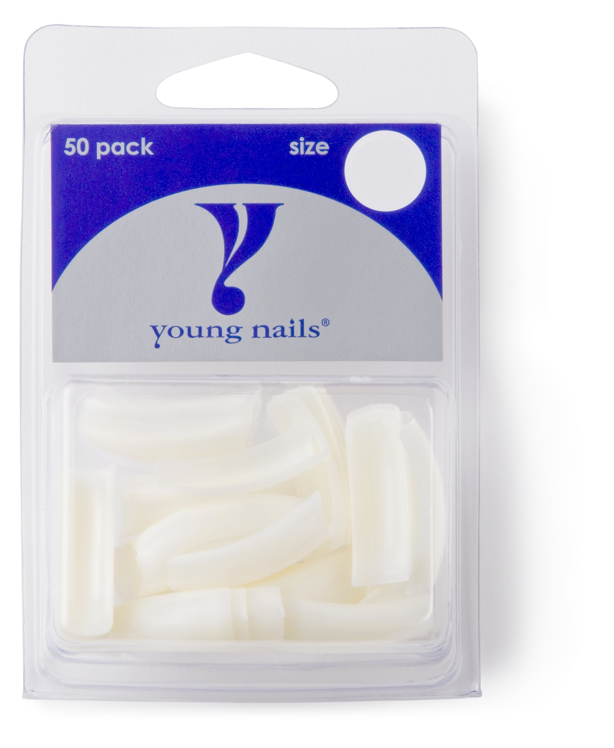 Young Nails False Nail Tips - 50 Count Pack | Professional Acrylic Nail Extensions for Salon & DIY Manicure | Perfect for Parties, Weddings & Special Occasions