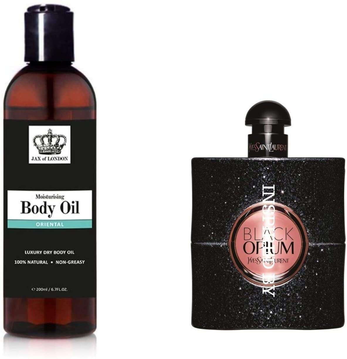Jax of London 200ml Oriental Body Oil for Women - Moisturizing Massage Oil for Dry Skin, Firming & Stretch Marks - Aromatherapy & Relaxation - Perfect for Spa, Massage, and Daily Skincare Routine