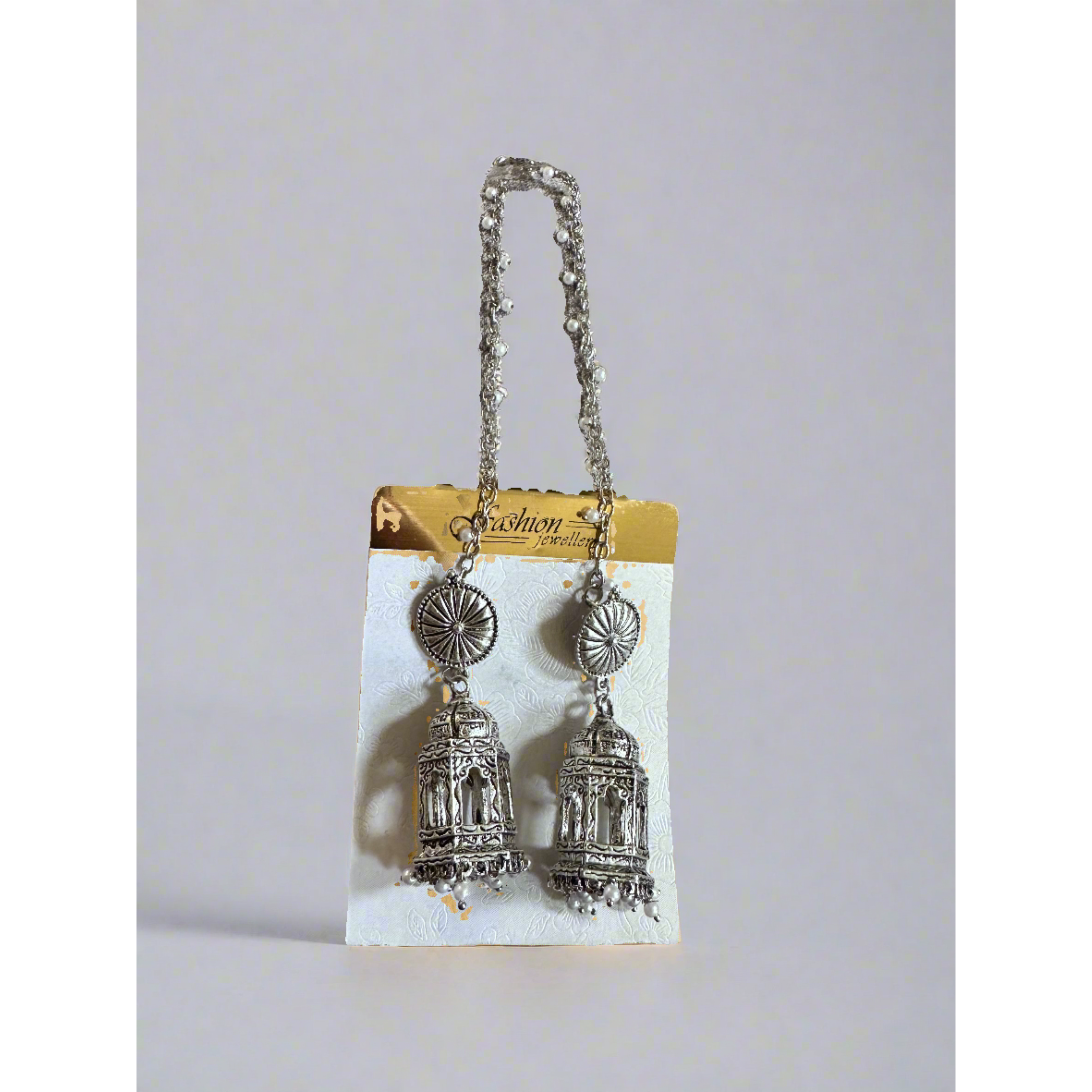 Stylish Jhumka Earrings with Tassel Chain - Boho Ethnic Jewelry for Women - Perfect for Parties, Weddings & Festive Occasions