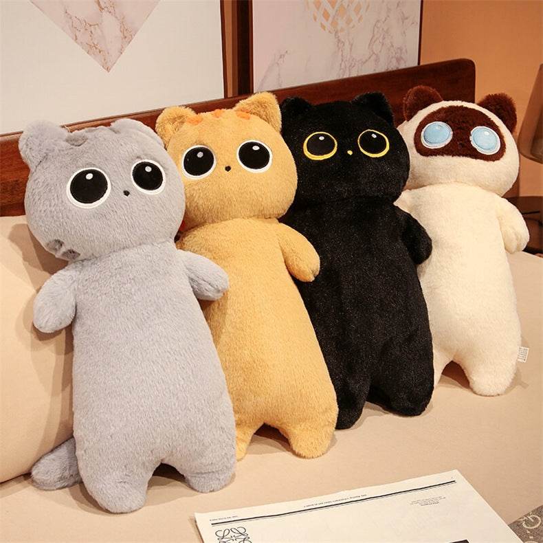 Fluffy Kawaii Cat Stuffed Animal Plush Toy - Adorable Mochi Cat Plushie for Kids, Girls & Boys | Perfect for Cuddling, Gifts & Room Decor