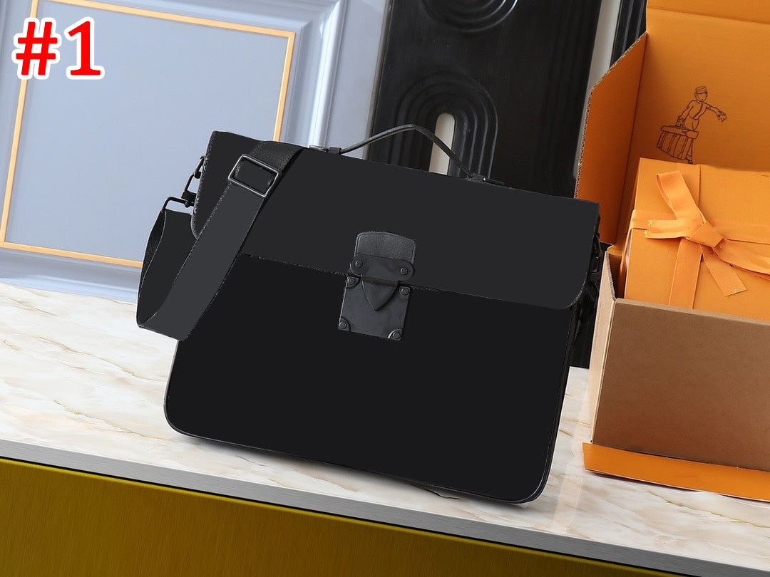 Professional Men's Leather Business Briefcase - Slim Laptop Bag for Work, Office & Travel - Durable & Stylish Executive Messenger Bag for Businessmen & Professionals