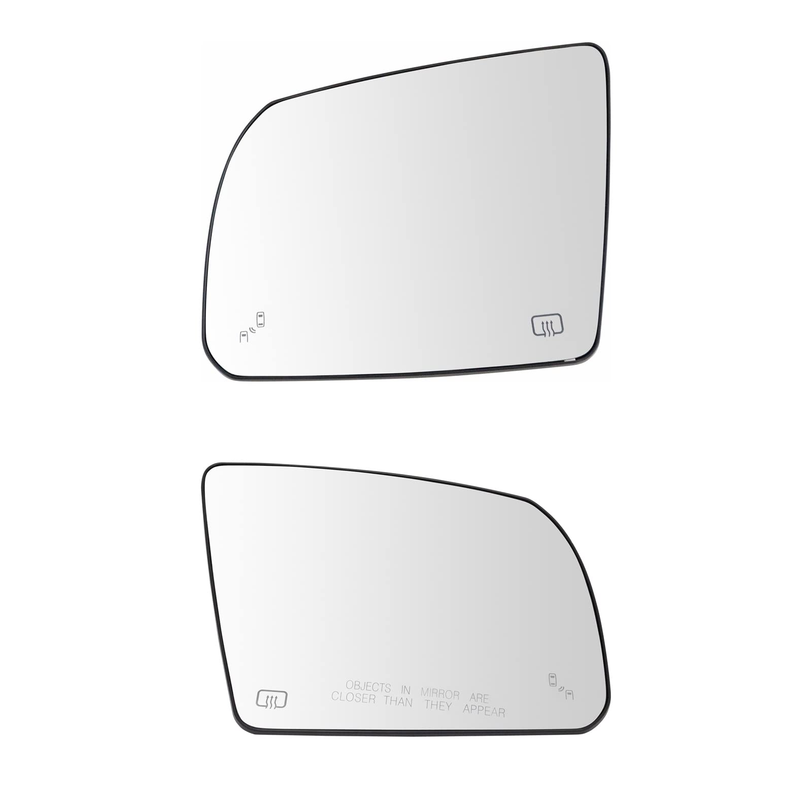 TRQ Heated Blind Spot Mirror Glass Kit - Left & Right Side for Toyota Tundra (2007-2021) | Enhanced Visibility & Safety | Perfect for Highway Driving & Parking Assistance