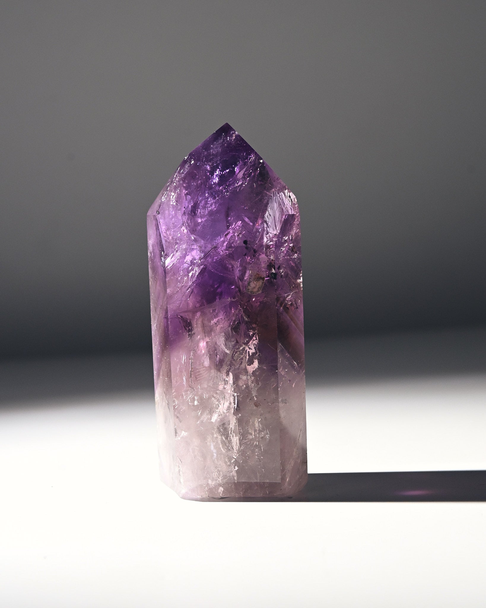 Natural Bahia Amethyst Phantom Tower - 3.5 Inch Healing Crystal Point for Meditation, Reiki, and Home Decor | Spiritual Energy Stone for Yoga & Feng Shui