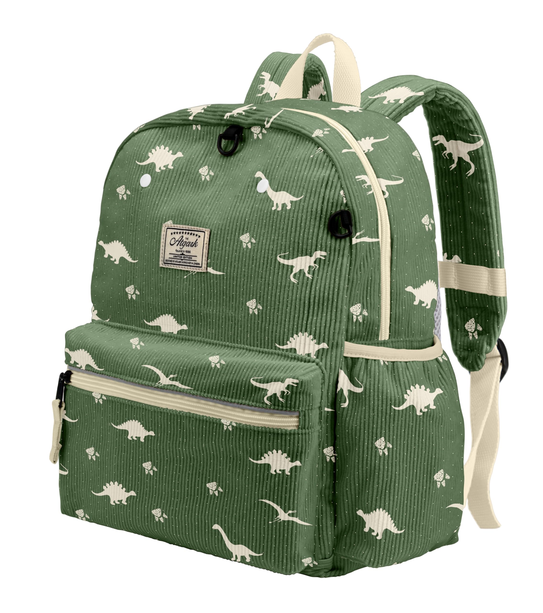 Durable Corduroy Toddler Backpack for Boys & Girls Ages 2-5 | 13.5 Inch Preschool Backpack with Folder Fit | Cute Kids School Bag for Kindergarten & Daycare Use