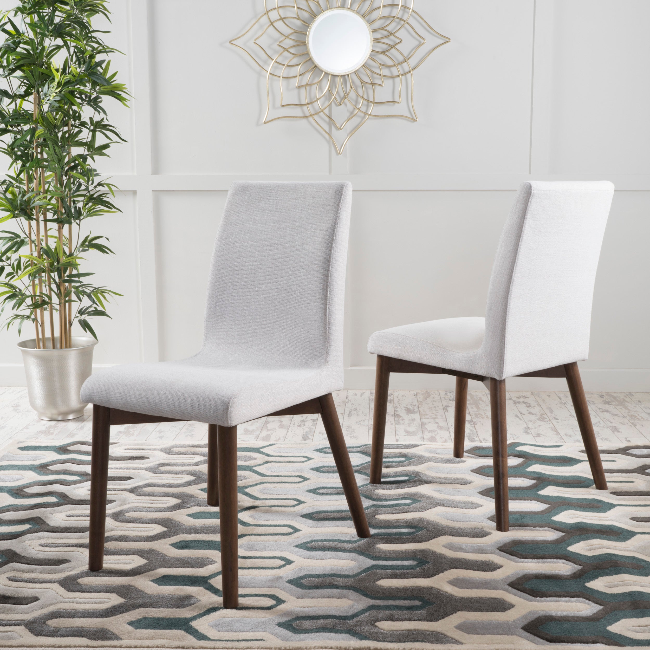 Modern Dining Chairs Set of 2 - Comfortable Kitchen Chairs with Sturdy Metal Legs for Dining Room, Kitchen, Breakfast Nook - Perfect for Family Meals and Entertaining Guests