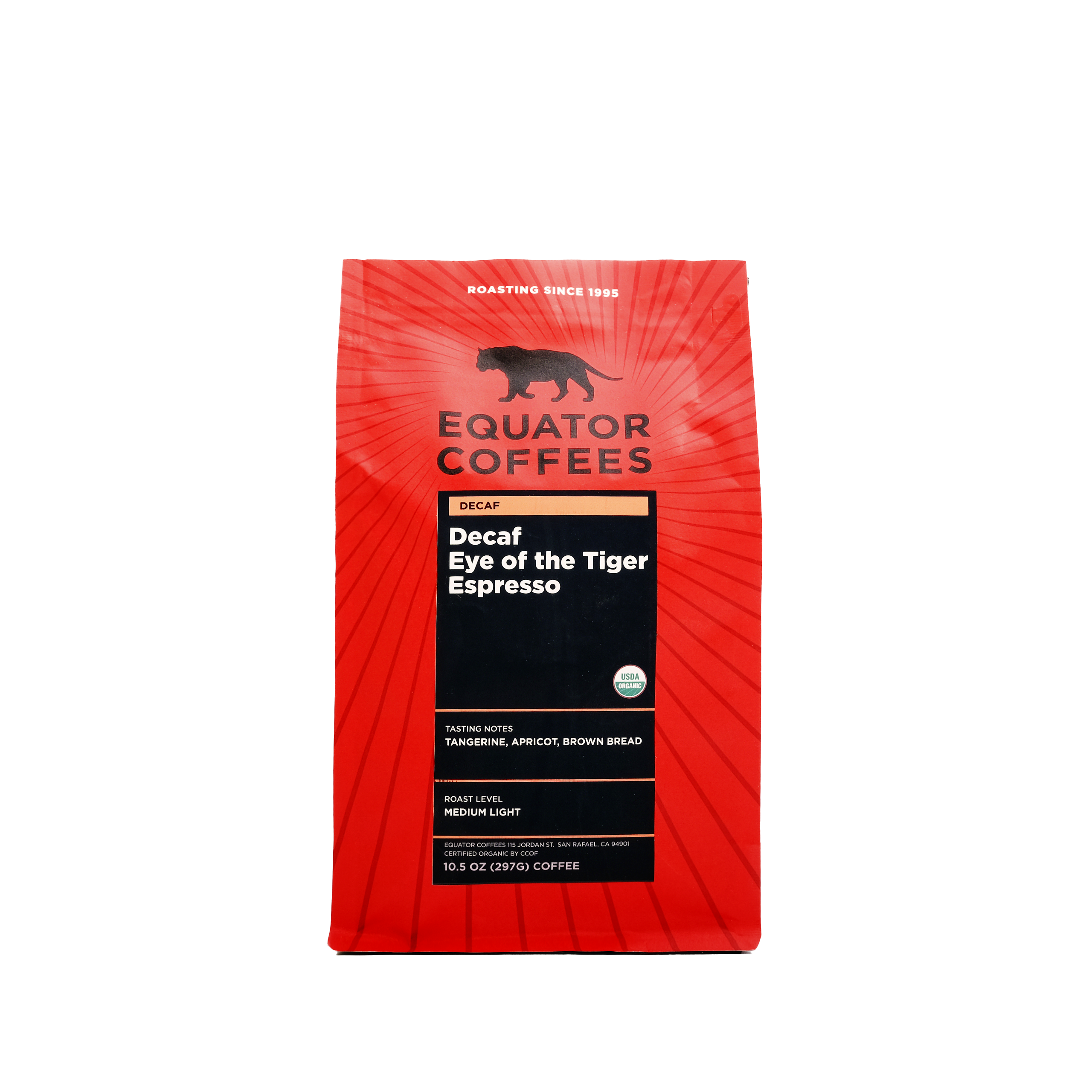 Premium Decaf Eye of the Tiger Espresso Coffee Beans - Rich & Bold Flavor for Home Brewing, Office Use & Gifts - Specialty Arabica Beans for Espresso Machines & French Press
