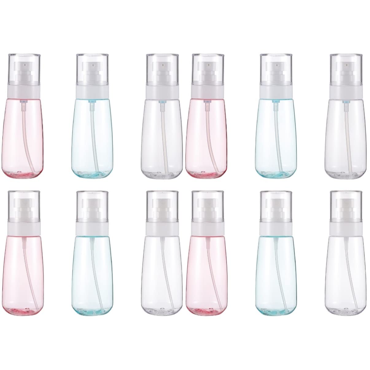 FRCOLOR 2-Pack 100ml Refillable Travel Spray Bottles - Clear Plastic Cosmetic Containers for Makeup, Toiletries & Skincare - Perfect for Air Travel, Gym & On-The-Go Use