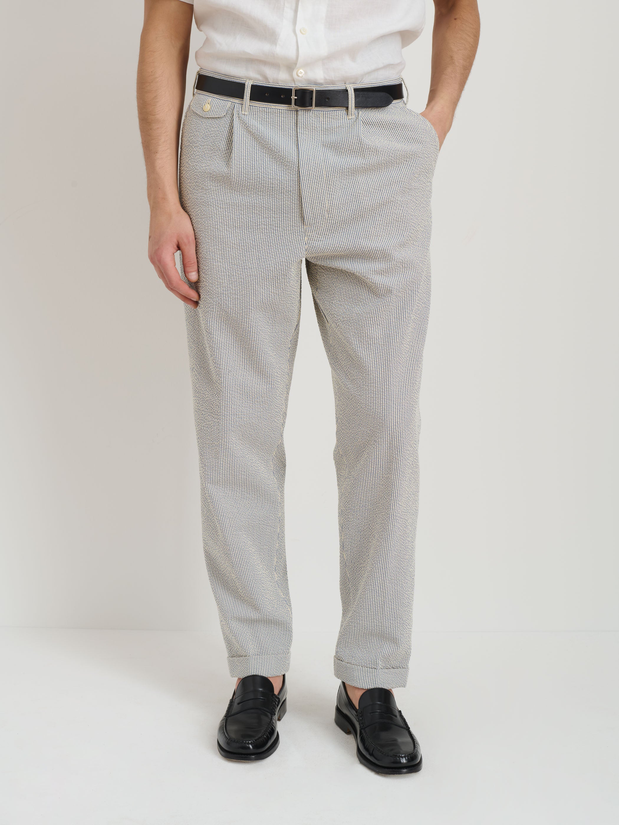 Breathable Seersucker Pleated Pants for Men & Women - Comfortable Summer Casual & Office Wear