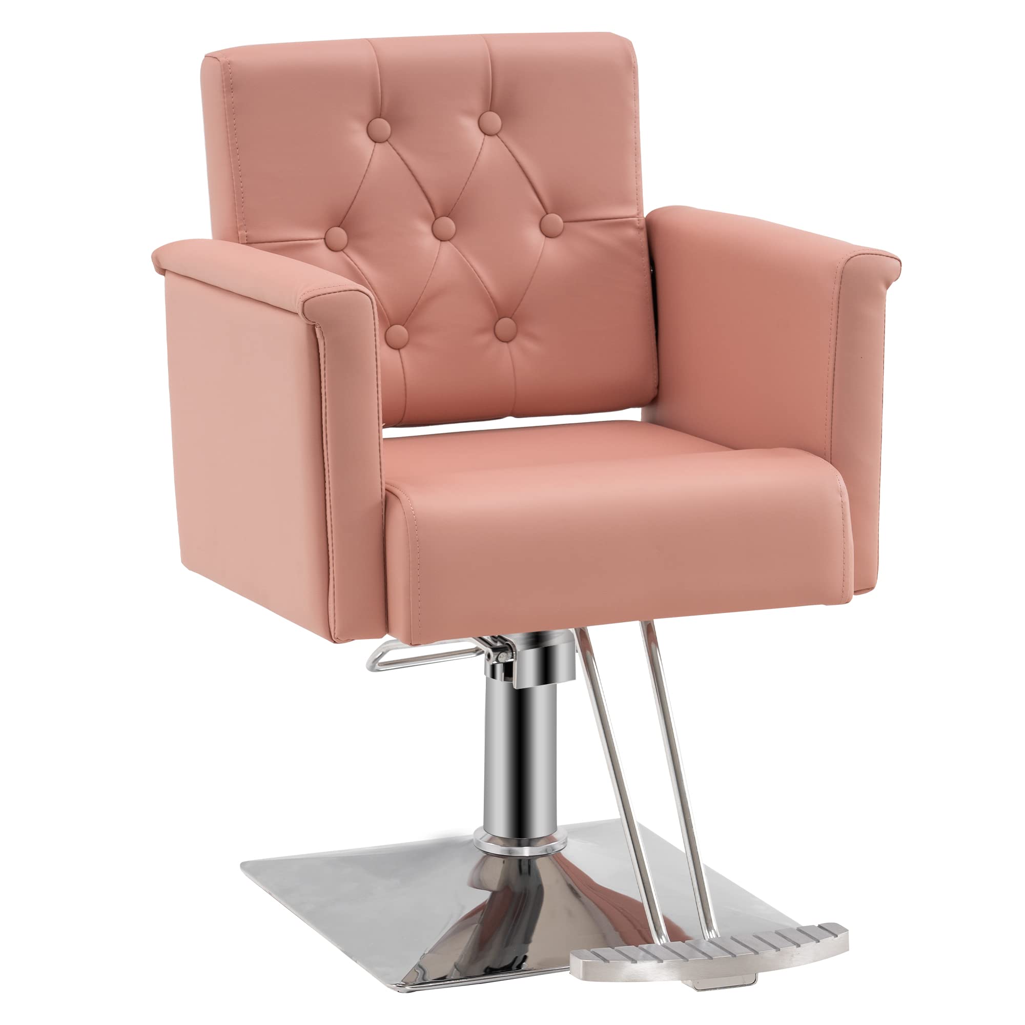 Professional Hydraulic Barber Chair for Hair Stylists - Classic Salon Styling Chair with Adjustable Height, Beauty Spa Equipment 8811 in Pink | Perfect for Hair Salons, Barber Shops & Home Styling Stations