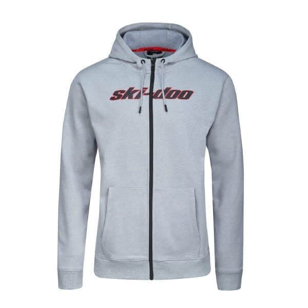 Ski-Doo Men's XL Zip-Up Hoodie - Heather Grey - Warm & Comfortable Winter Jacket for Snowboarding, Skiing & Outdoor Activities