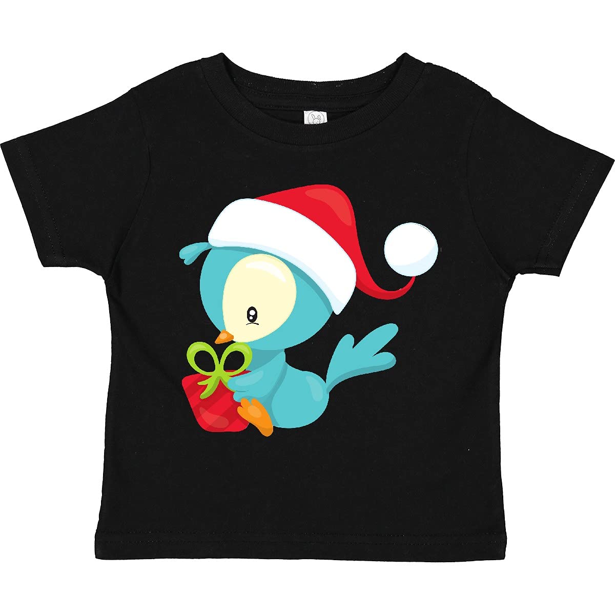 Inktastic Christmas Bird Toddler T-Shirt - Cute Holiday Santa Hat Design - Perfect Xmas Gift for Babies & Kids - Great for Family Photos, Holiday Parties & Christmas Morning