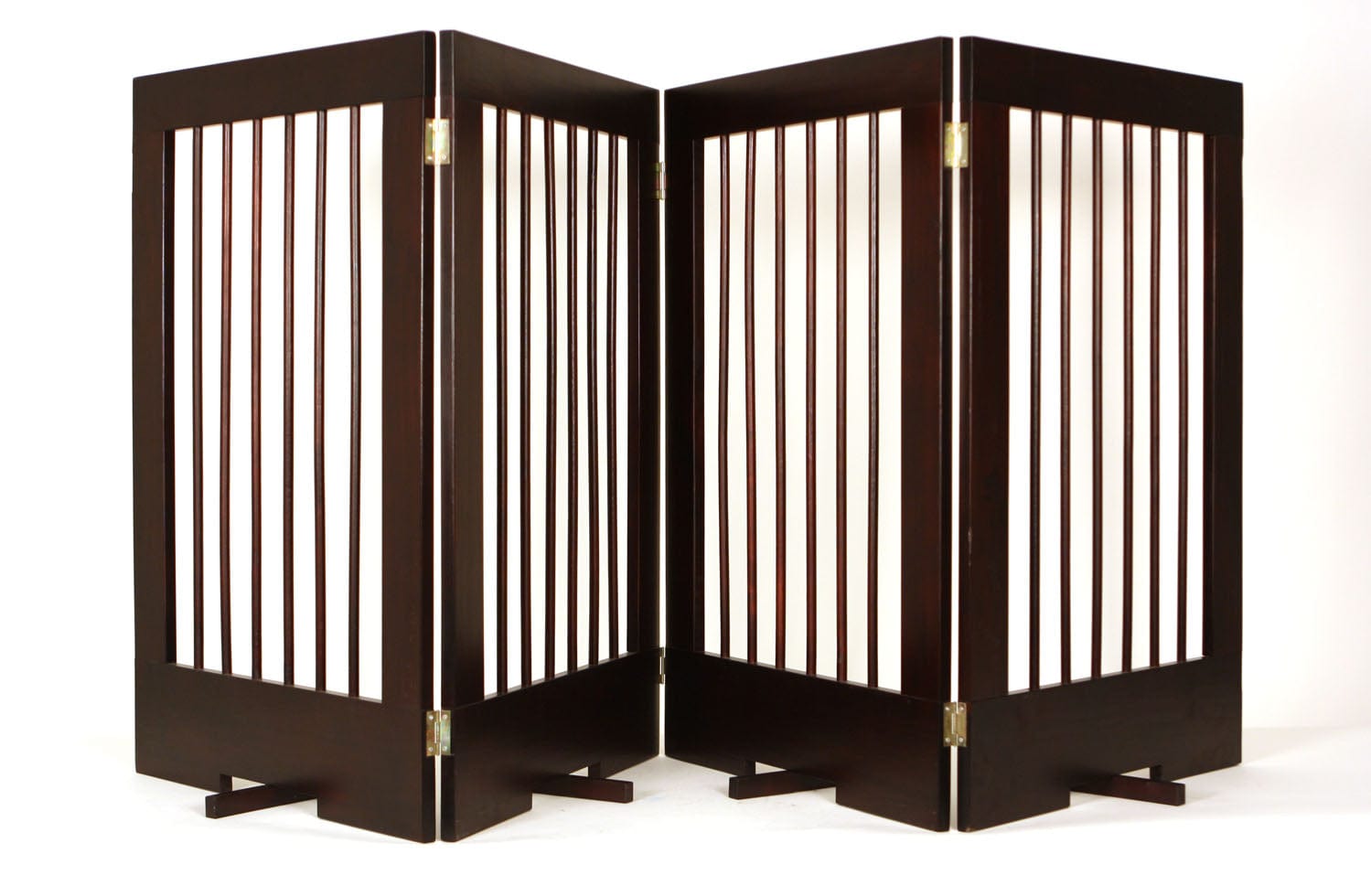 Tall Pet Barrier for Dogs & Cats - Premium Walnut Wood - Ideal for Stairs, Doorways & Indoor/Outdoor Use