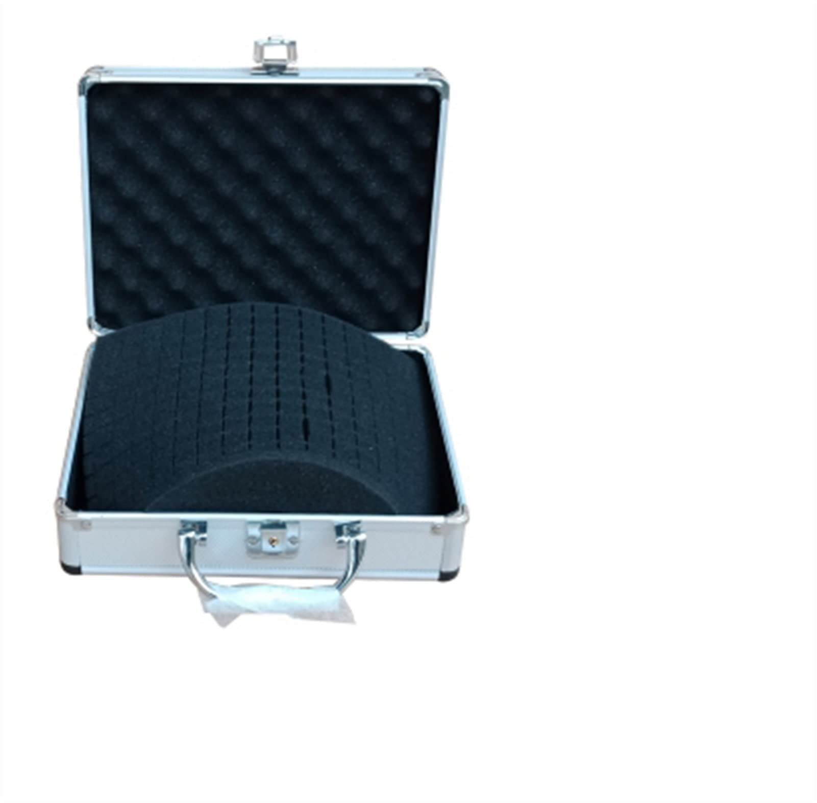 Portable Aluminum Alloy Tool Box with Lock & Pre-Cut Foam - 280x220x135mm Silver Safety Case for Tools & Instruments | Waterproof & Airtight Storage for DIY, Construction & Outdoor Work