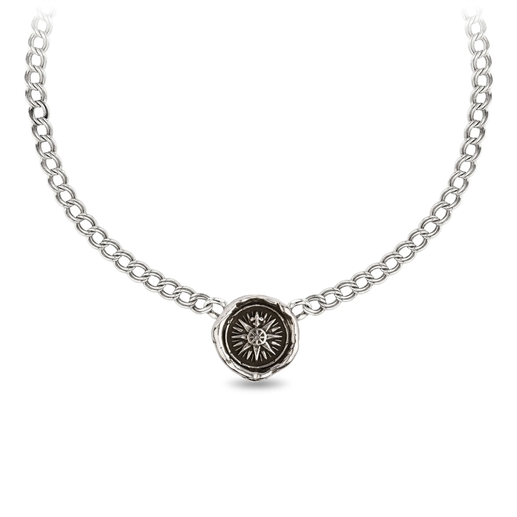 Stylish Double Curb Link Talisman Choker Necklace for Women - Perfect for Layering, Everyday Wear & Boho Fashion