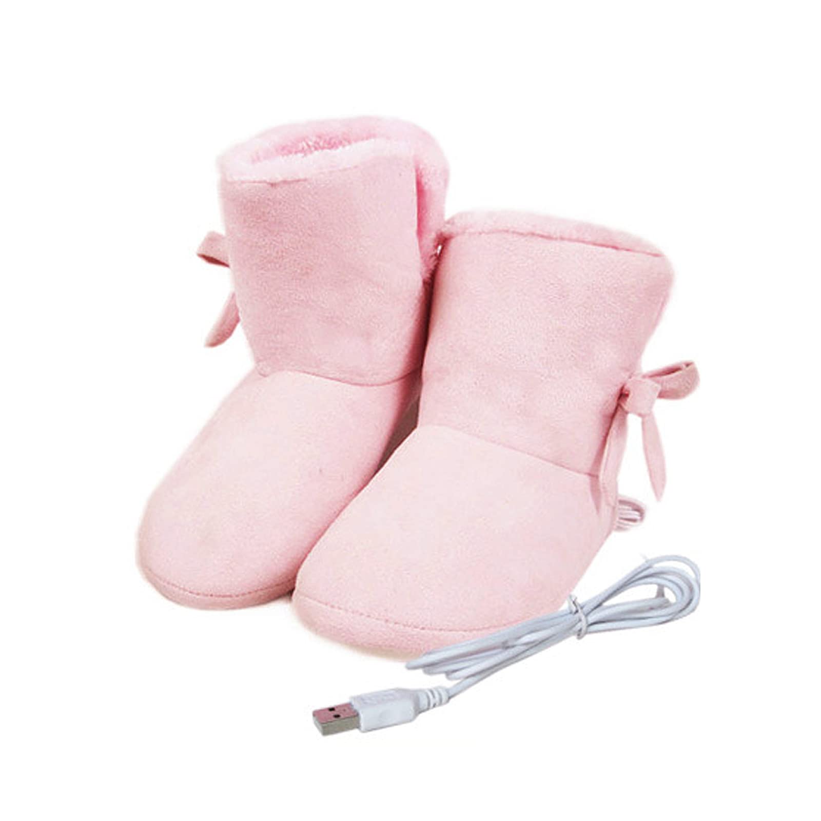 USB Electric Heating Shoes for Women & Men - Winter Warm Plush Boots with Adjustable Temperature for Indoor/Outdoor Use - Perfect for Home, Office & Cold Weather Activities