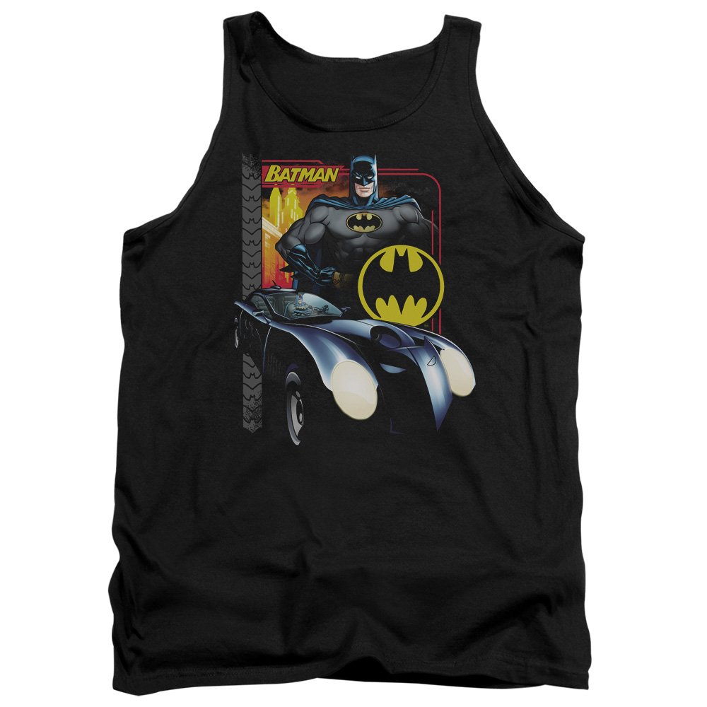 Batman Bat Racing Graphic Adult Tank Top for Men - Black, Large - Comfortable & Stylish for Casual Wear, Gym, and Summer Outfits