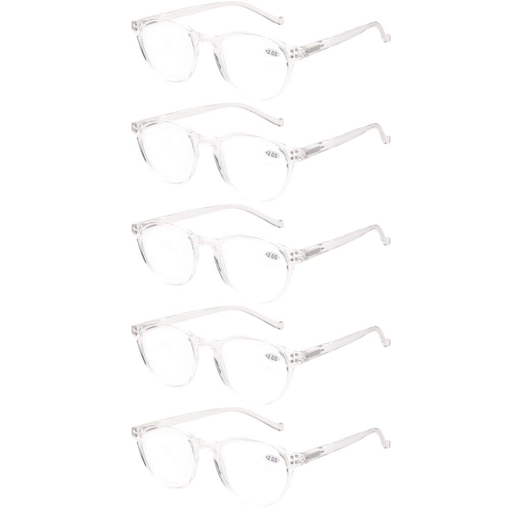 NORPERWIS 5 Pairs Reading Glasses - Spring Hinge Readers for Men & Women | Home & Office Use
