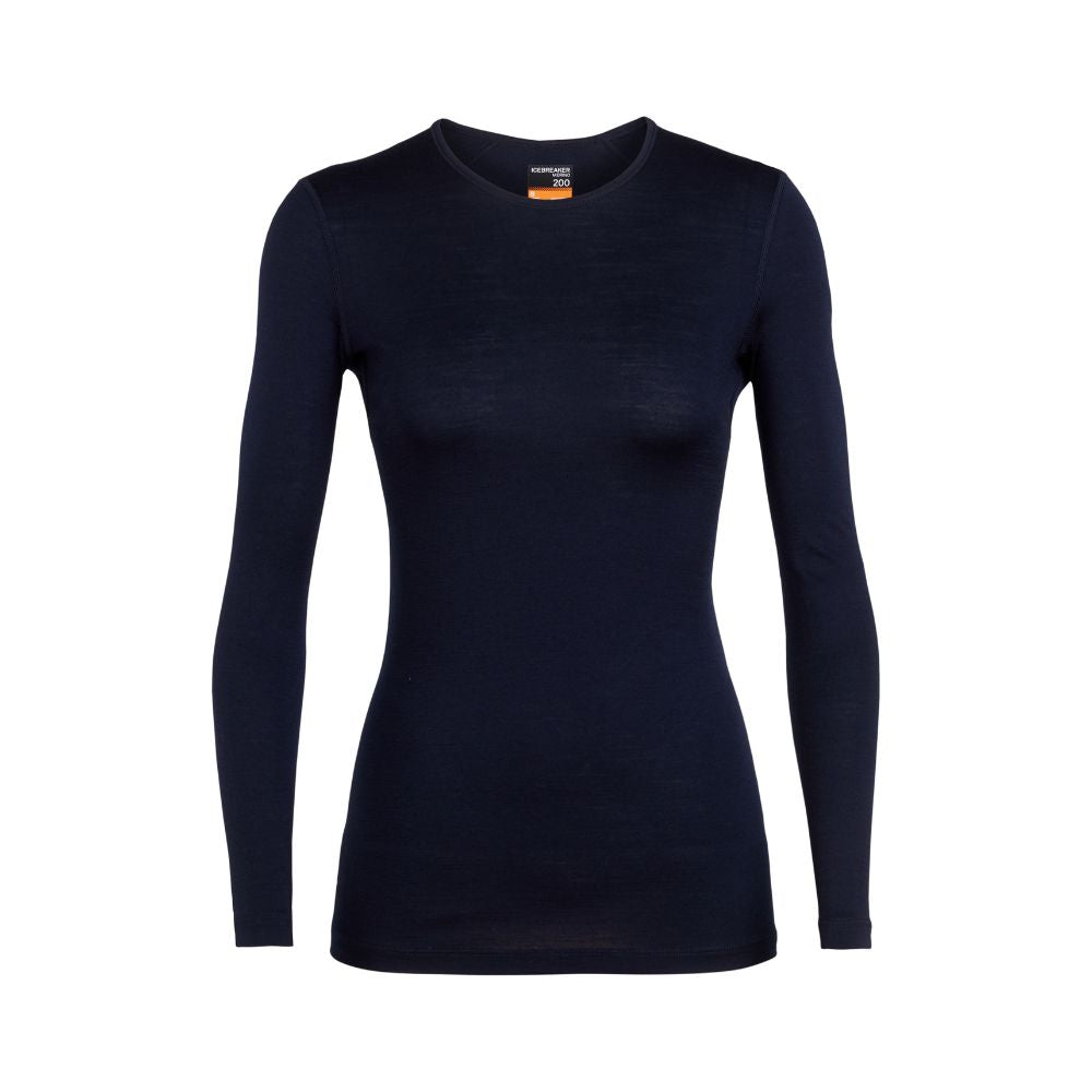 Icebreaker Women's 200 Oasis Merino Thermal Base Layer - Midnight Navy - Warm Winter Underwear for Hiking, Skiing & Outdoor Activities
