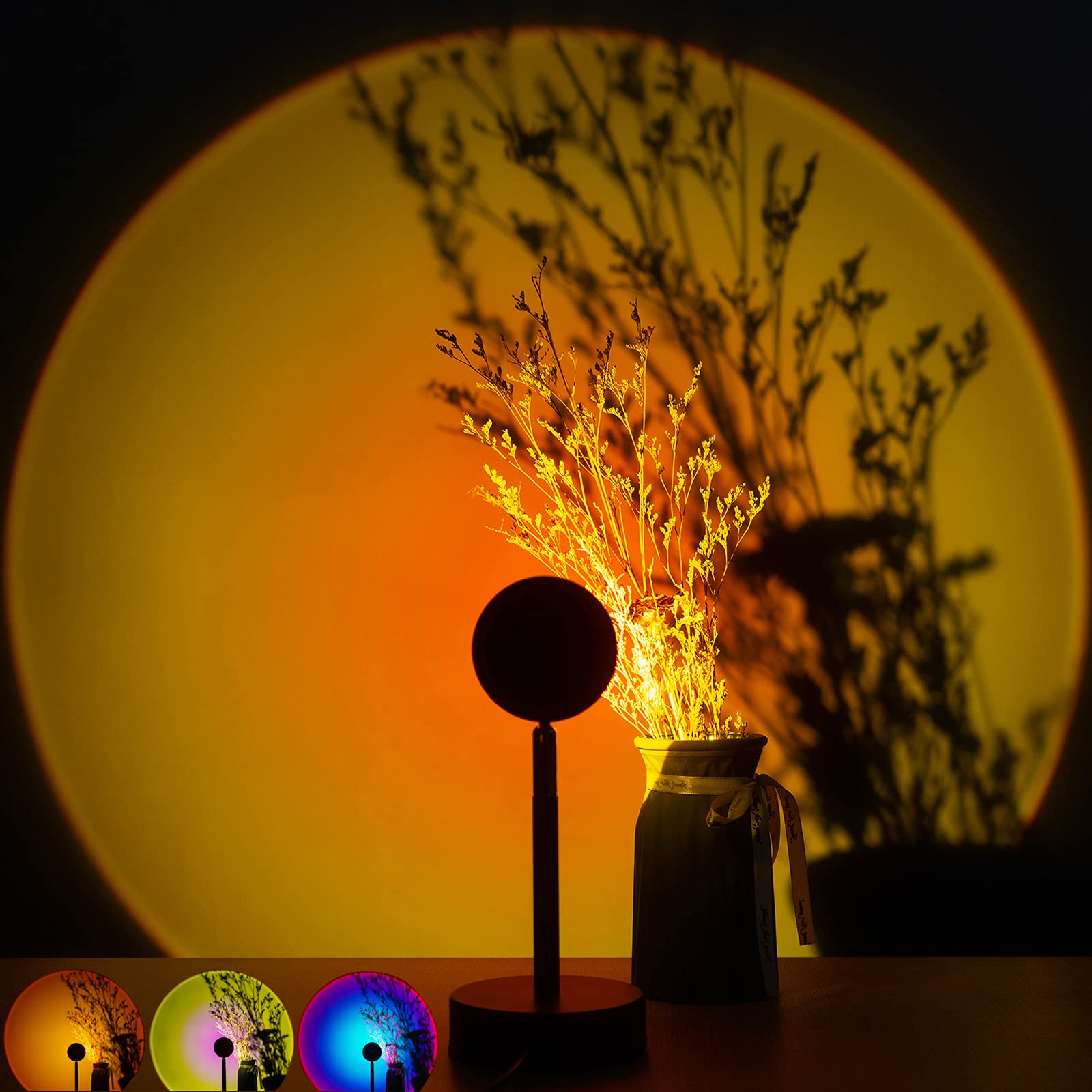 Sunset Lamp Projector LED Night Light - TikTok Sunset Floor Lamp for Living Room & Bedroom Decor, Wall Decoration, Romantic Visual Sunset Red Projection Light (Red Sunset) - Perfect for Home Ambiance, Parties & Relaxation