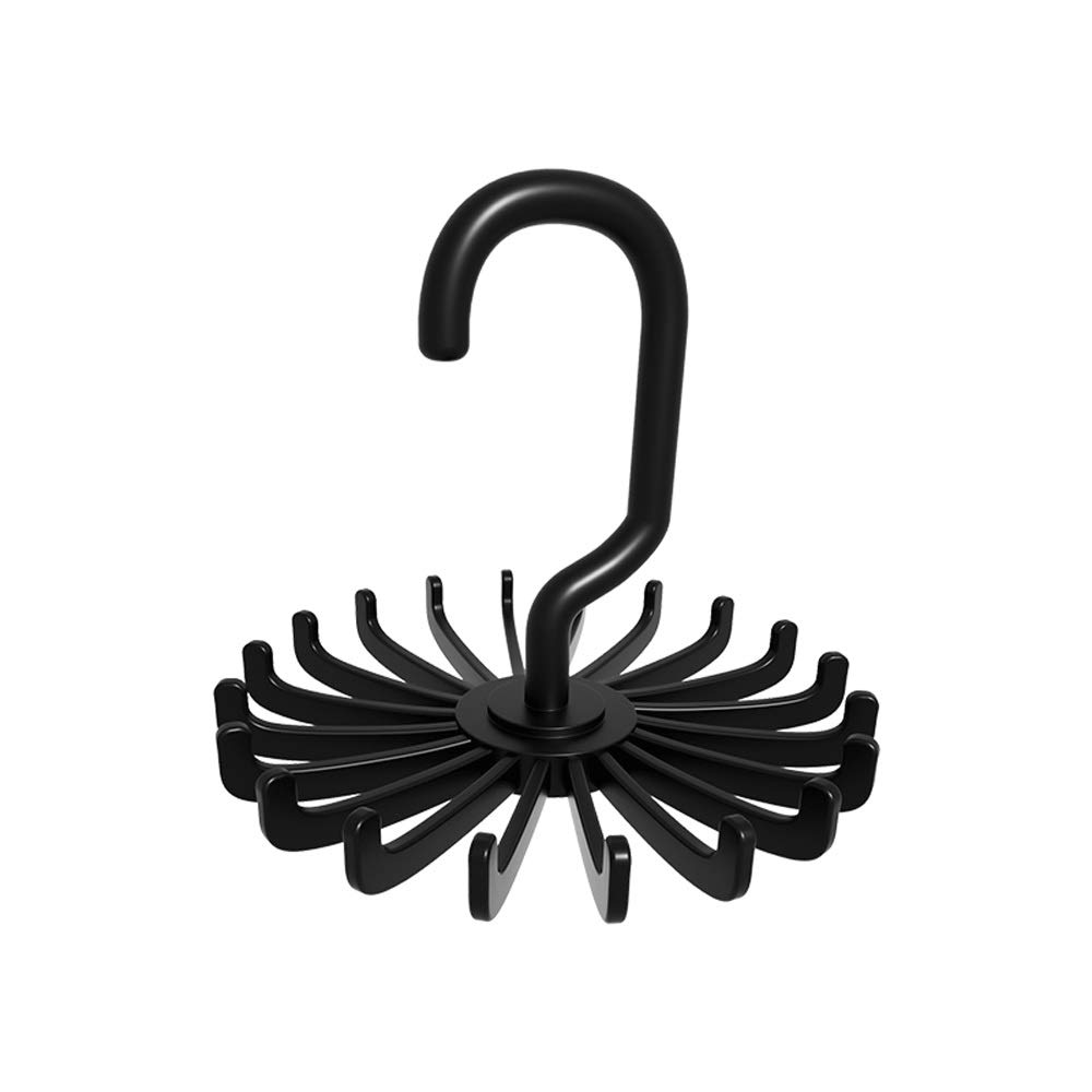 Portable Storage Rack for Ties, Scarves & Belts - Space Saving Closet Organizer with Hanging Hooks (Black) | Perfect for Home, Office & Travel Closet Organization
