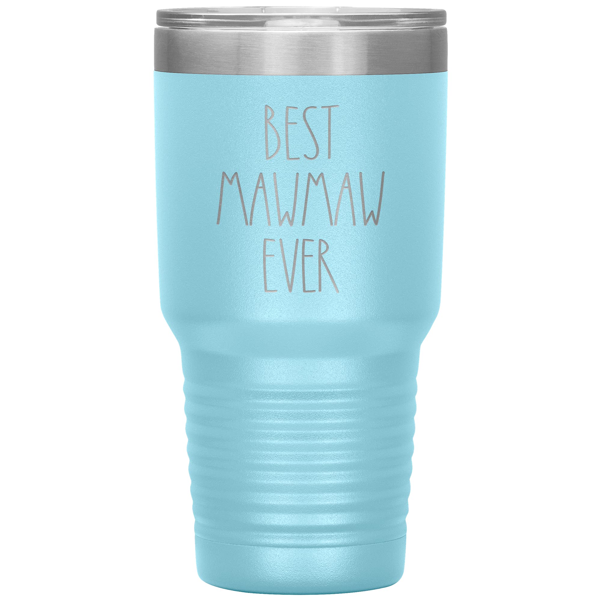 Best Mawmaw Ever Custom Tumbler - 12 Color Options - 30Oz Vacuum Insulated Personalized Mug - Perfect Birthday Gift for Grandma - Light Blue - Ideal for Coffee, Tea & Cold Drinks at Home, Office or Travel