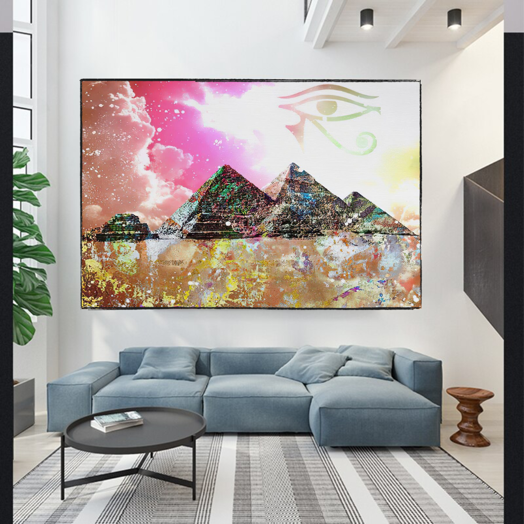 Egyptian Pyramids Wall Art - Premium Canvas Prints for Home & Office Decor | Unique Egyptian-Themed Wall Decor for Living Room, Bedroom, or Office