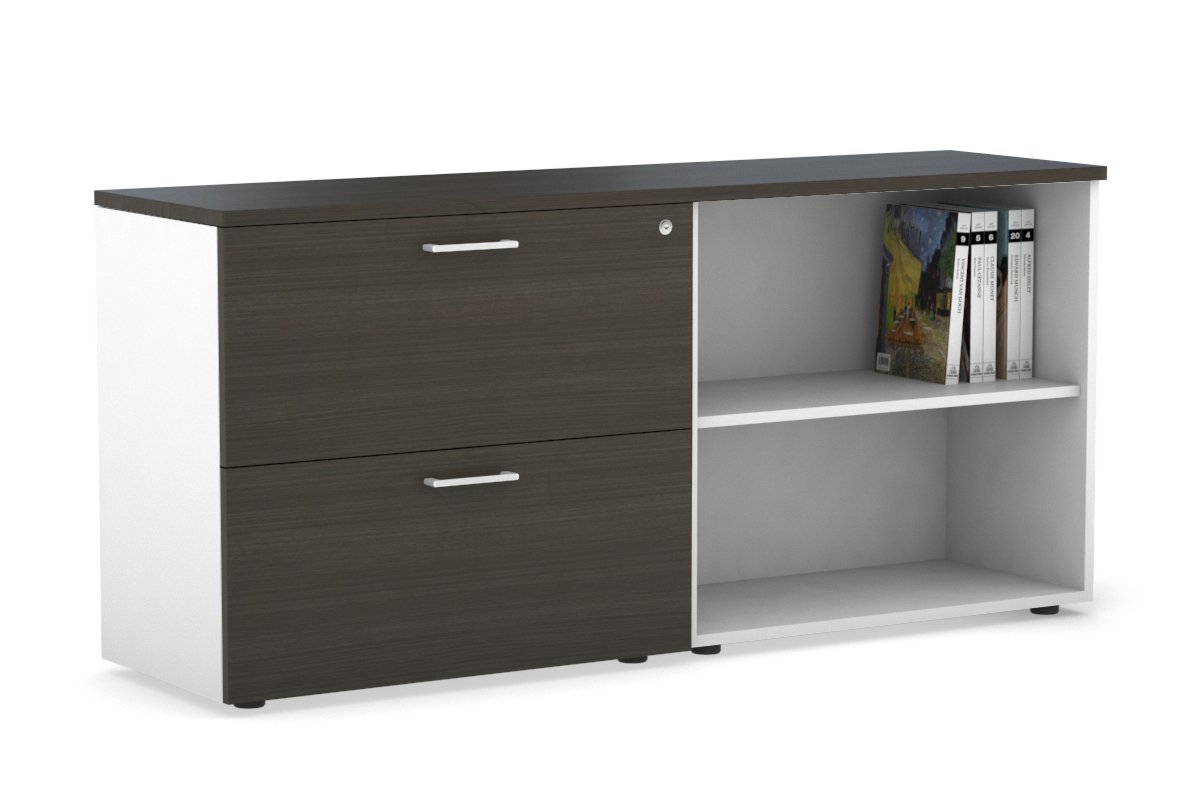 2-Drawer File Cabinet with Open Storage Shelf - Compact Office Organizer for Documents, Supplies & Stationery - Perfect for Home, Office & Workspace Organization