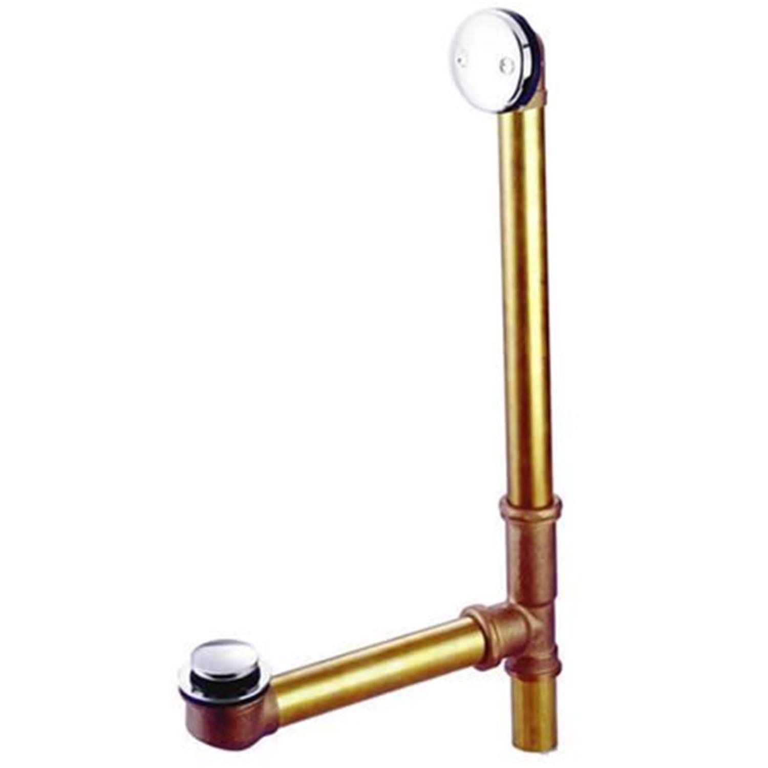 Kingston Brass DTT2161 Tip-Toe Bathtub Drain & Overflow in Chrome - Perfect for Bathroom Renovations & Modern Tub Installations