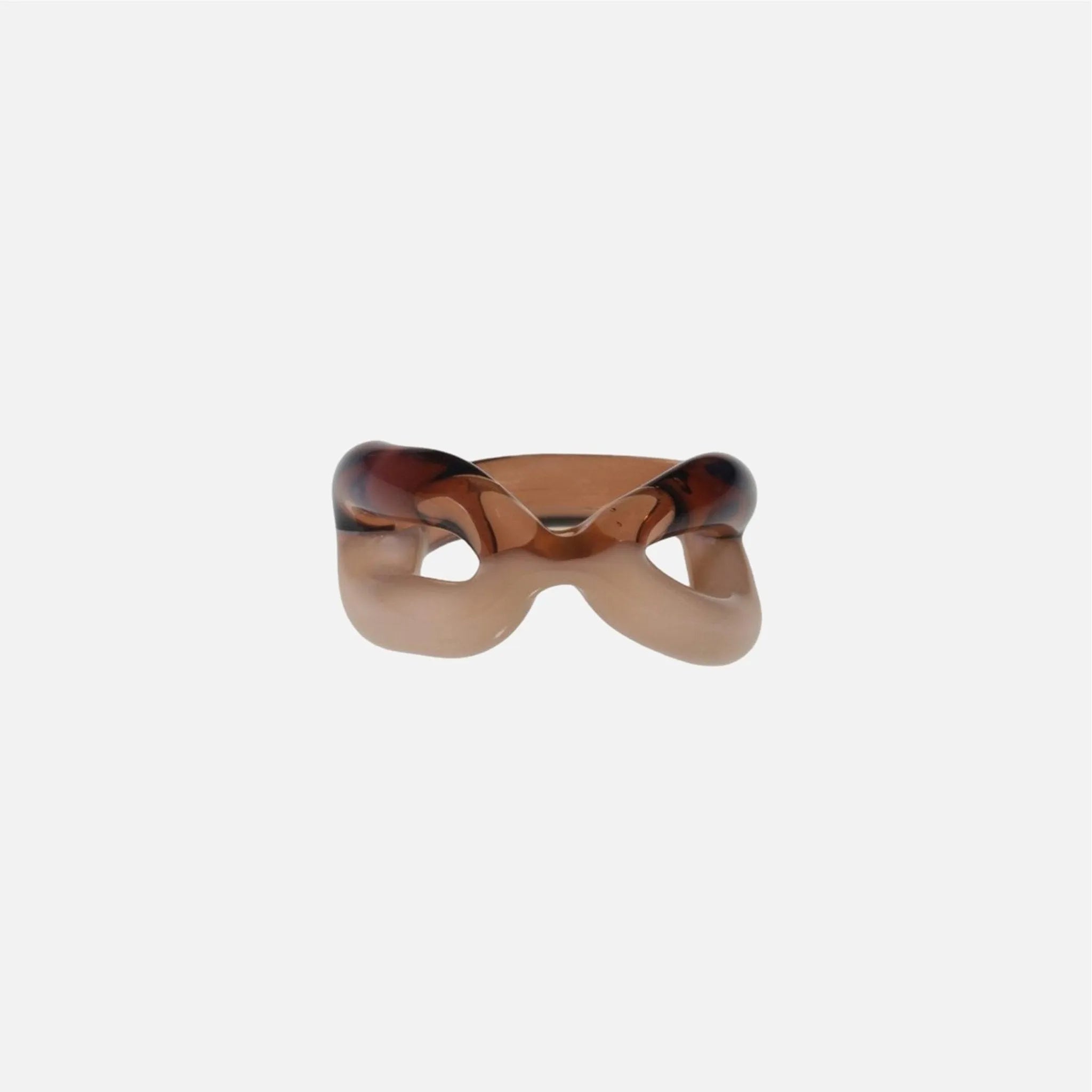 Two Tone Ribbon Ring for Women - Elegant Brown Jewelry for Everyday Wear, Gift Giving & Special Occasions