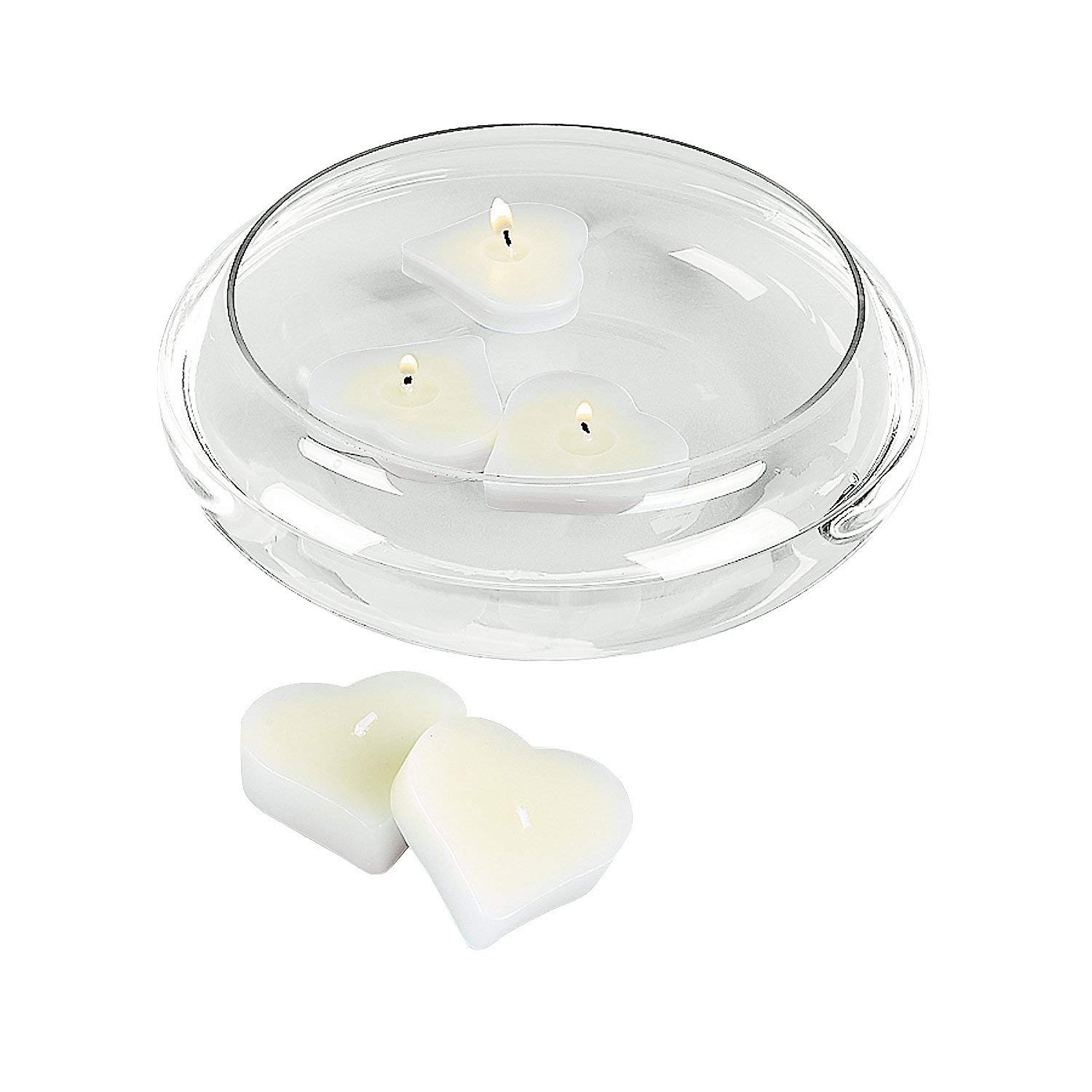 7 Inch Glass Floating Candle Bowl - Elegant Home Decor for Weddings, Spa Relaxation & Table Centerpieces