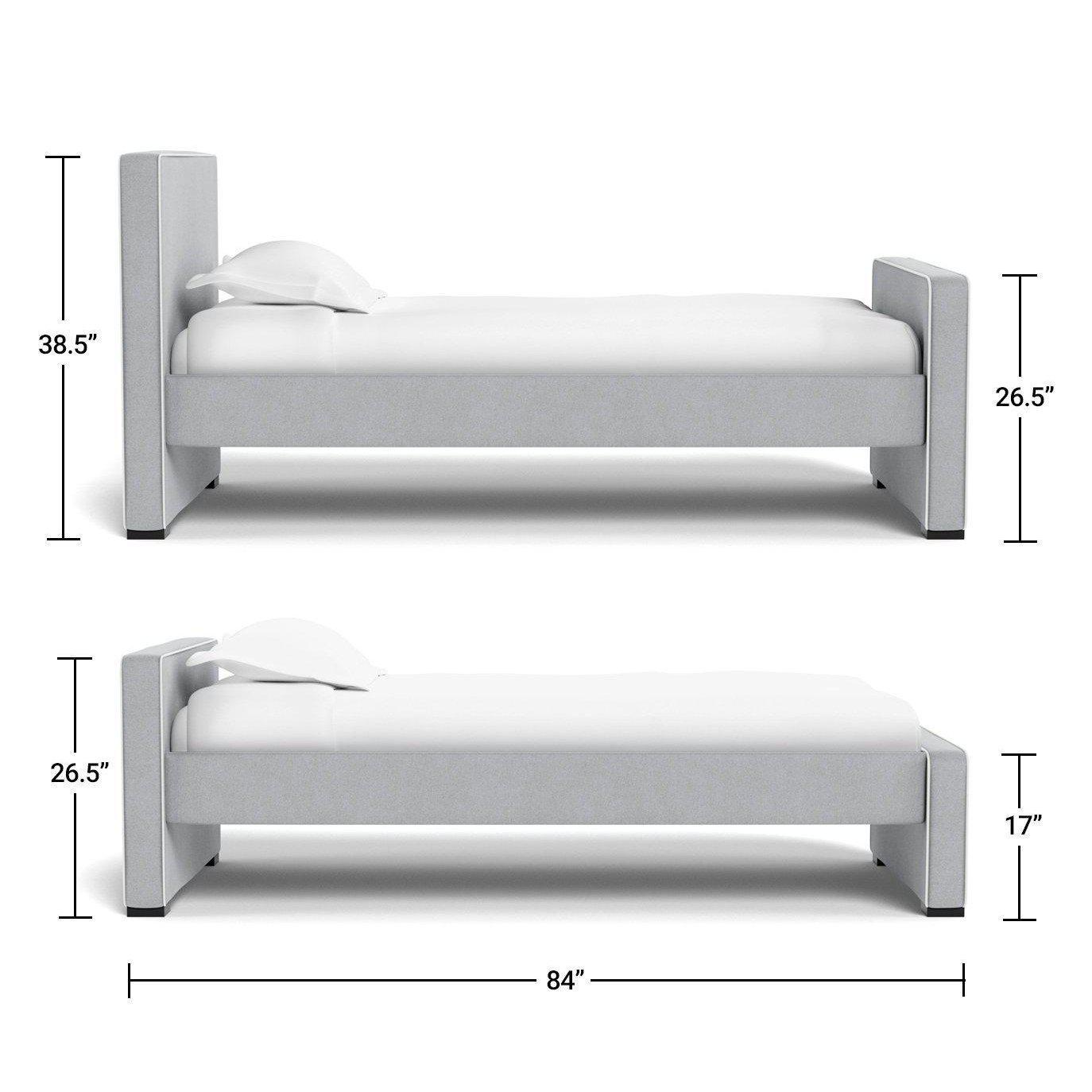 Monte Design Handcrafted Dorma Twin Bed - Luxurious Moss Velvet Upholstered Headboard | Perfect for Small Bedrooms, Guest Rooms & Dorm Decor