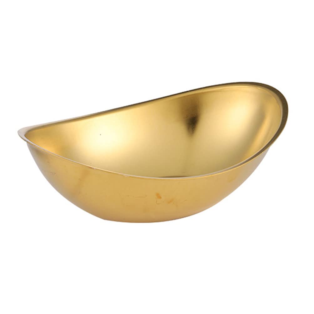 Premium Stainless Steel Salad Bowl - Oval Sauce Dishes, Fruit & Dessert Bowl, Ice Cream Serving Bowl for Kitchen | Gold Utensil Tray | Perfect for Keto Pasta, Japanese & Asian Snacks | Ideal for Home Dining, Party Serving & Restaurant Use