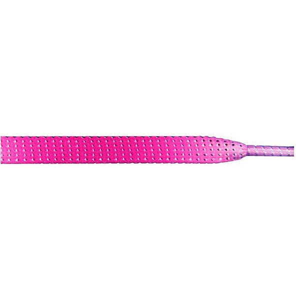 Sparkly Pink Gradient 3/8 Inch Flat Shoelaces - 1 Pair Pack for Sneakers, Dress Shoes & Fashion Accessories | Perfect for Women's & Kids' Shoes, Cosplay & DIY Crafts