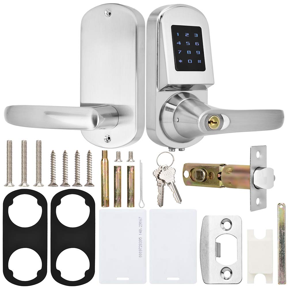 Qinlorgo S201 Smart Security Lock - Keyless Entry Digital Door Lock with Mechanical Keys & Card Access for Home & Office | Secure Front Door, Apartment, Rental Property