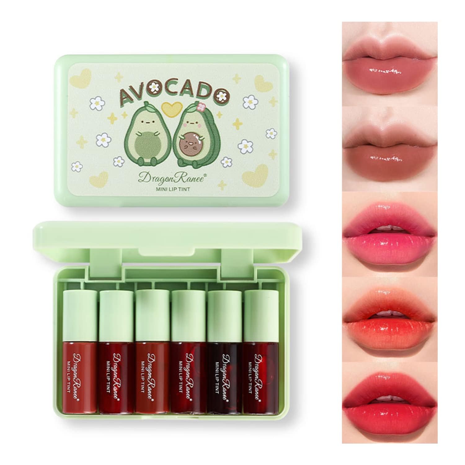 6 Colors Korean Velvet Lip Tint Set - Long Lasting Waterproof Lip & Cheek Stain for Daily Makeup