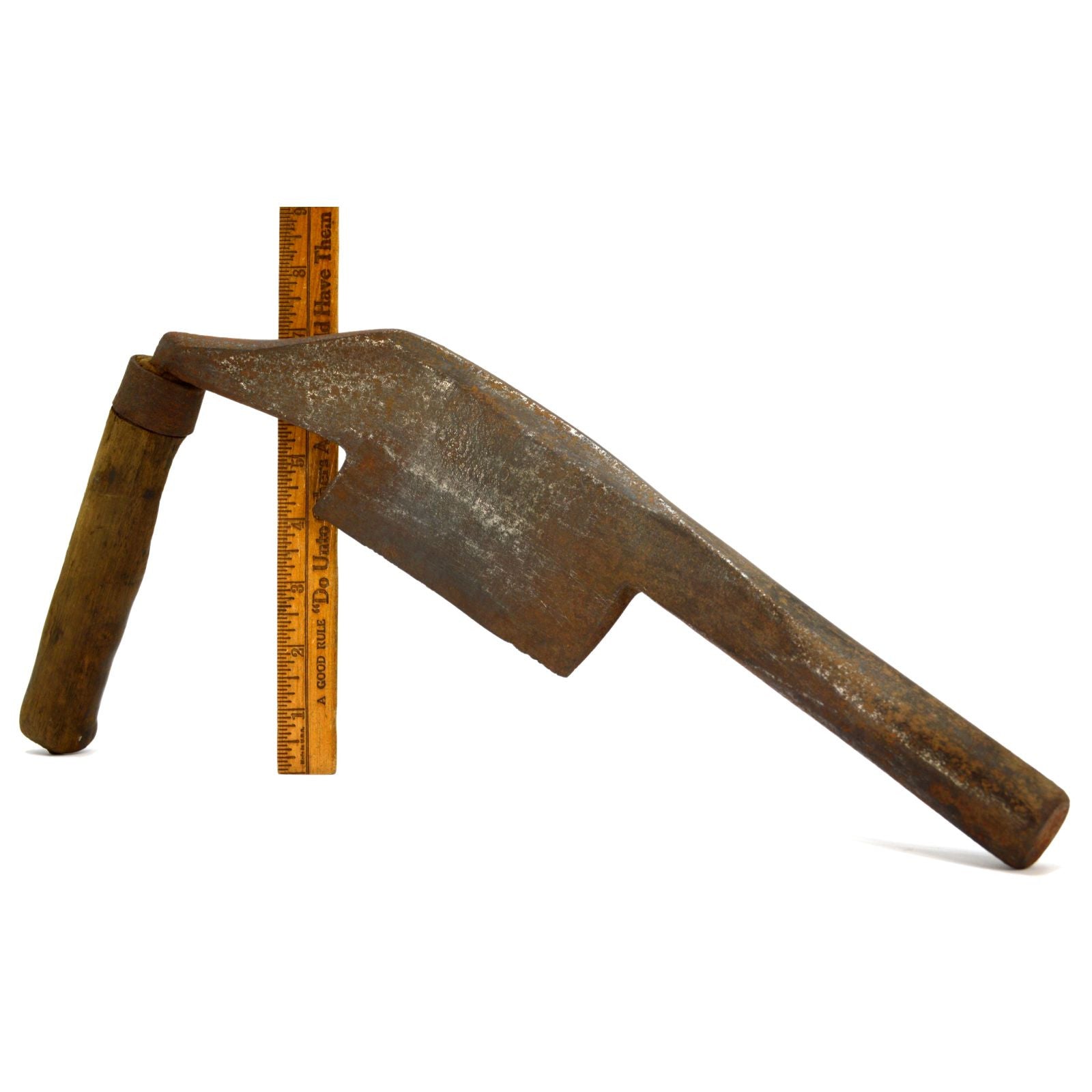 Antique COOPERS CHAMFER DRAW KNIFE by L&I.J WHITE - L Shaped 5 CURVED BLADE c1837 - Vintage Woodworking Tool for Barrel Making & Carpentry Projects