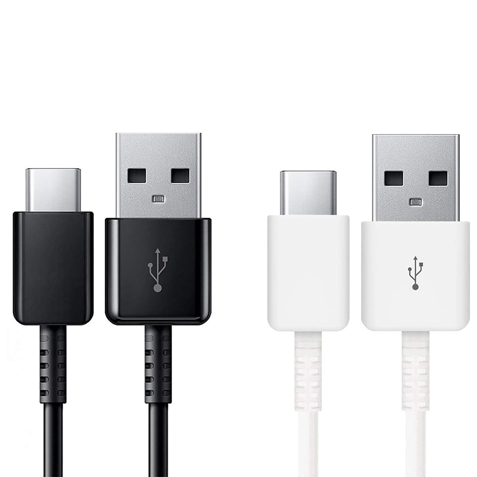 Authentic 8-Inch USB Type-C Fast Charging Cable for Asus ROG Phone II Ultimate Edition - Quick Charge & Data Transfer, White+Black, Ideal for Gaming & On-the-Go Use
