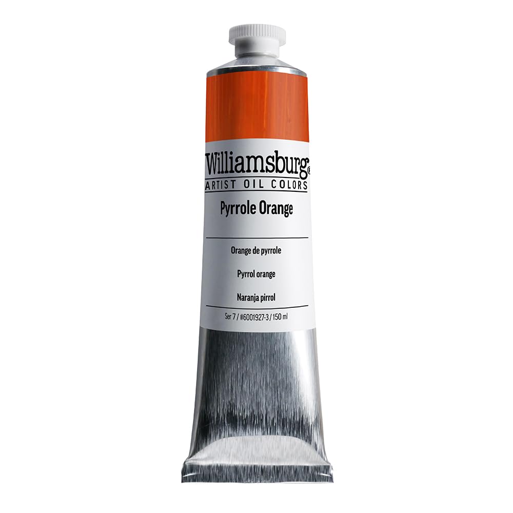 GOLDEN Williamsburg Artist Oil Colors - Pyrrole Orange (150 ml Tube) | Professional Semi-Opaque Oil Paint for Canvas Painting & Portrait Art
