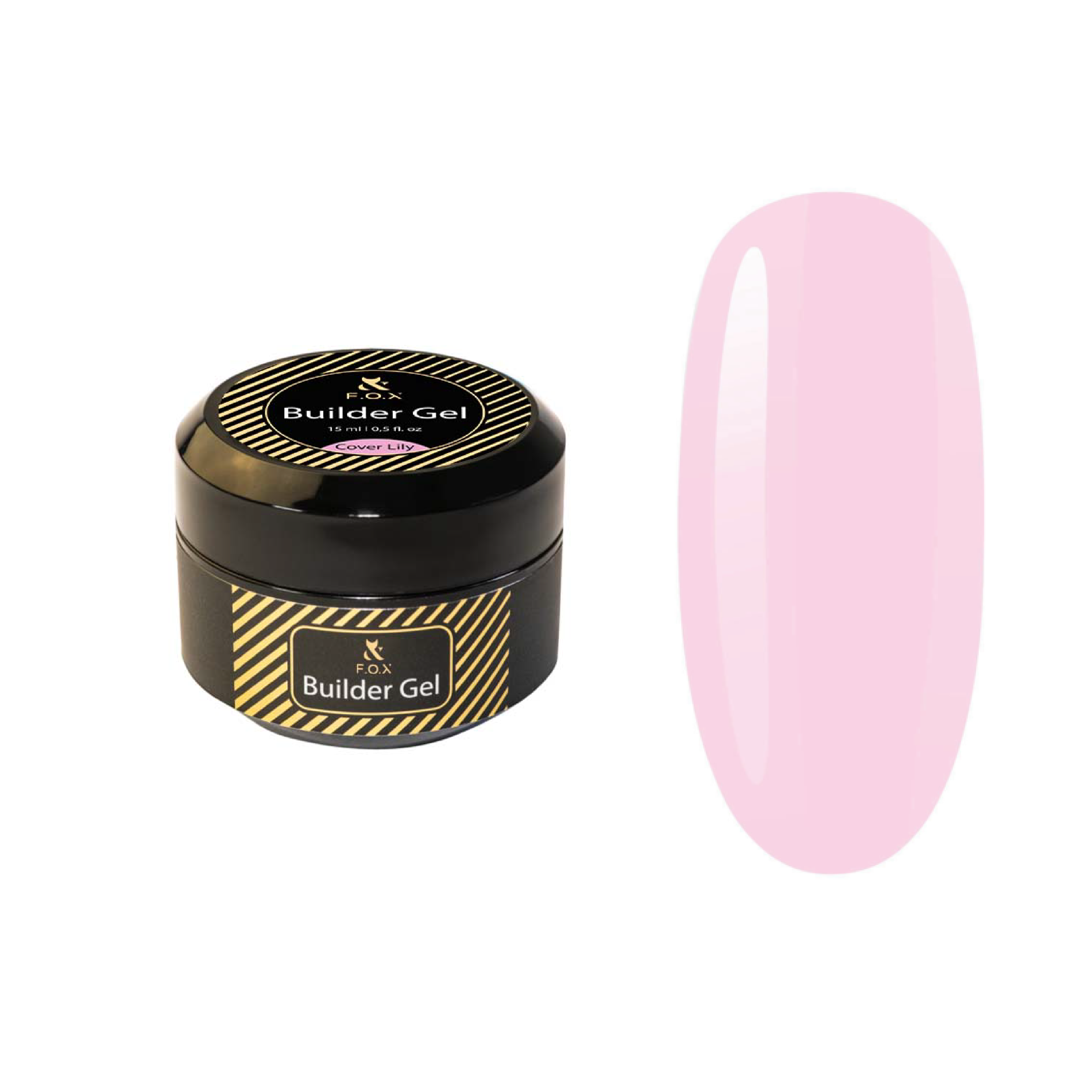 F.O.X Builder Gel Cover Lily - 15ml Nail Extension Gel for Strong & Natural-Looking Nails - Perfect for DIY Manicures & Salon Use