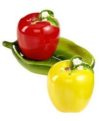 Martha Stewart Collection Apple-Shaped Salt and Pepper Shakers - Elegant Ceramic Kitchen Serveware for Dining & Home Decor | Perfect for Thanksgiving, Christmas, and Everyday Table Setting