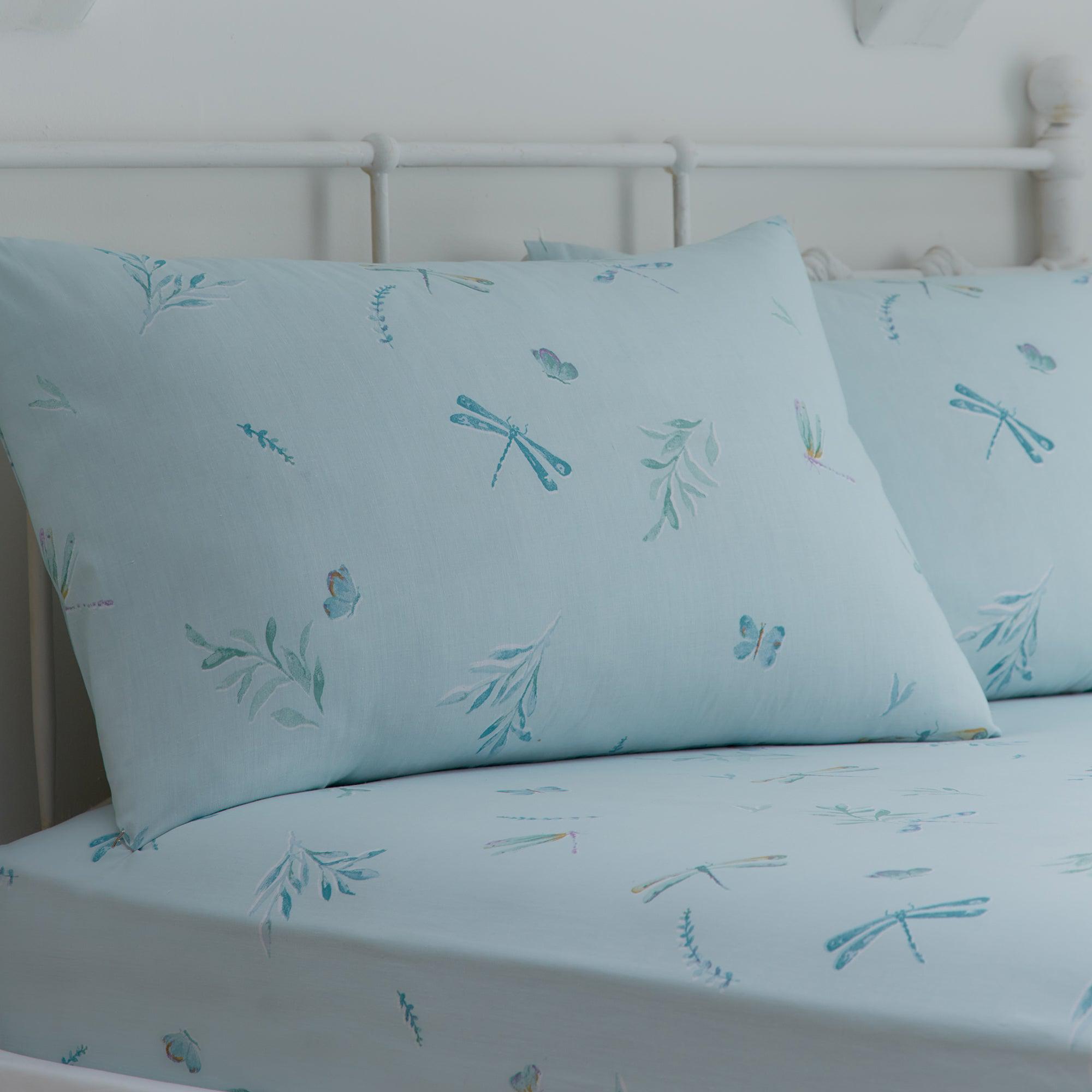 D&D Fifi Fitted Bed Sheet Set - 28cm Deep Pocket, Duck Egg Blue - Soft & Breathable Bedding for Kids & Adults - Perfect for Twin, Full & Queen Size Beds