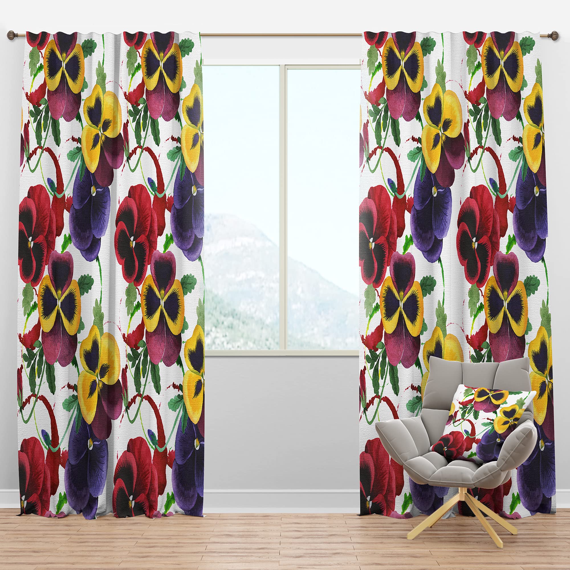 DesignQ Blackout Curtains - Floral Botanical Retro VIII Thermal Insulated Drapes for Bedroom & Living Room (52x120, Single Panel) - Perfect for Light Blocking, Privacy & Energy Efficiency